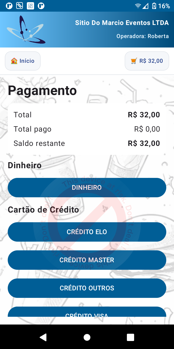 Módulos na Maquininha de Pagamento