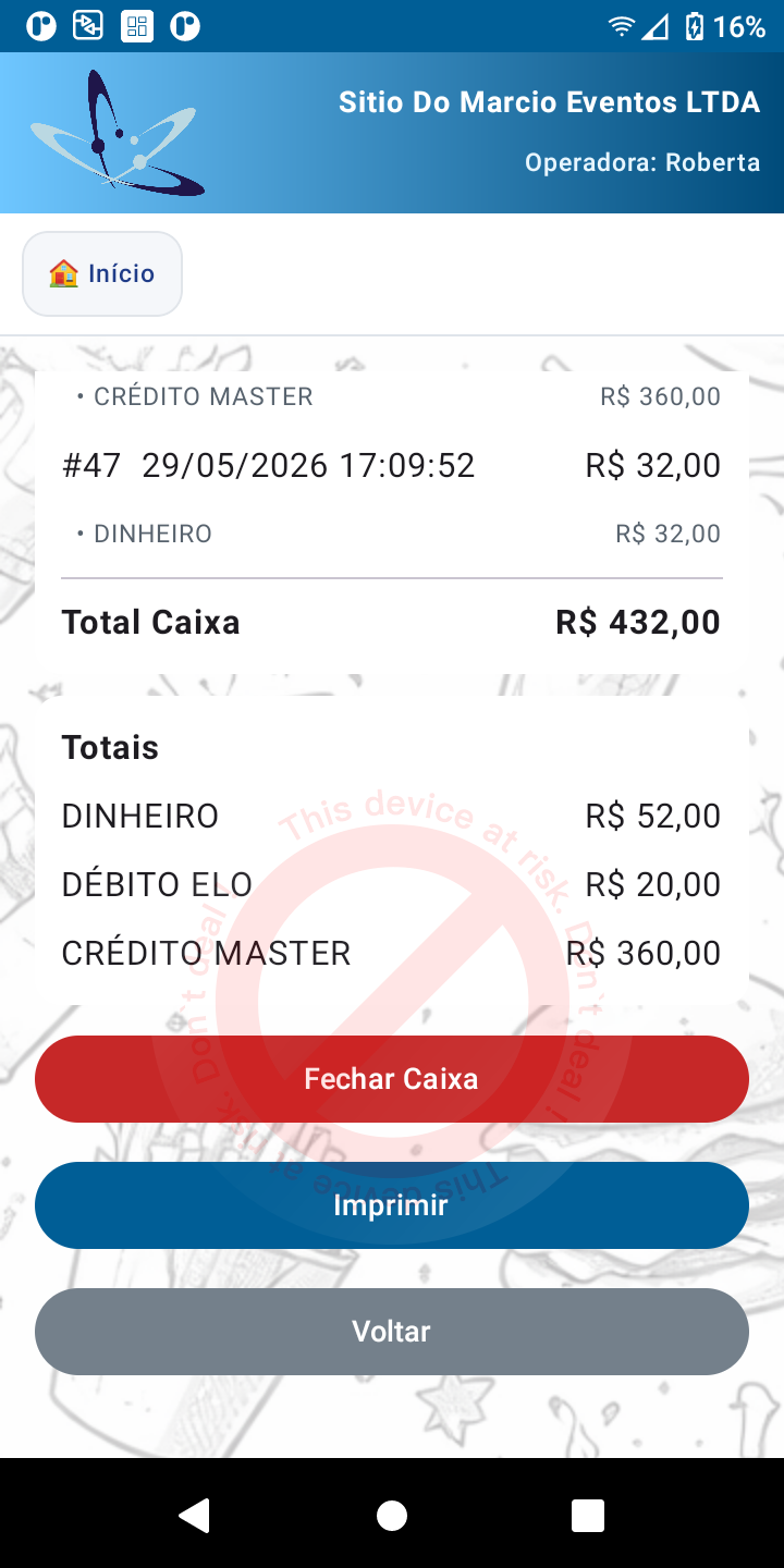 Módulos na Maquininha de Pagamento
