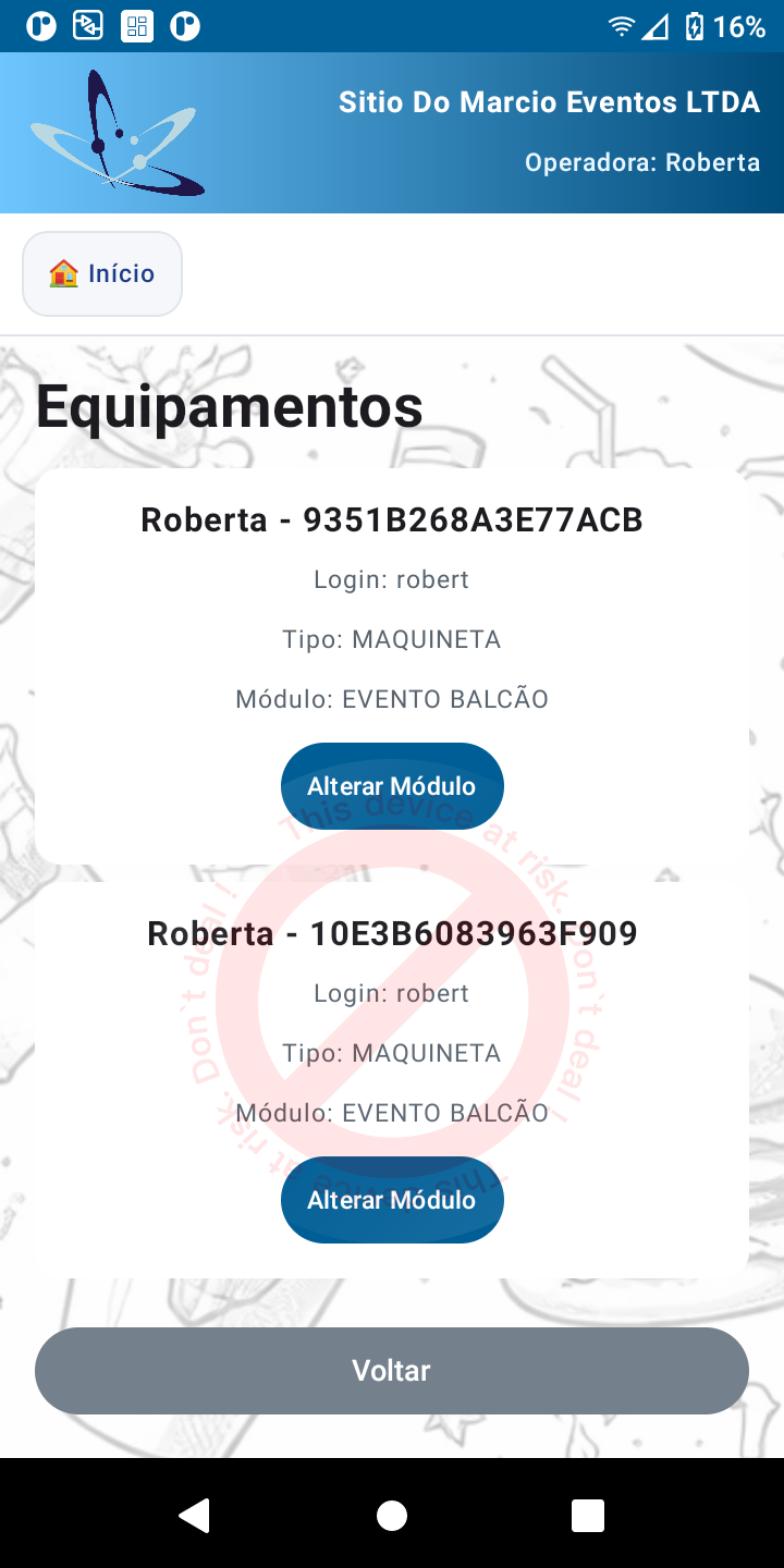 Módulos na Maquininha de Pagamento